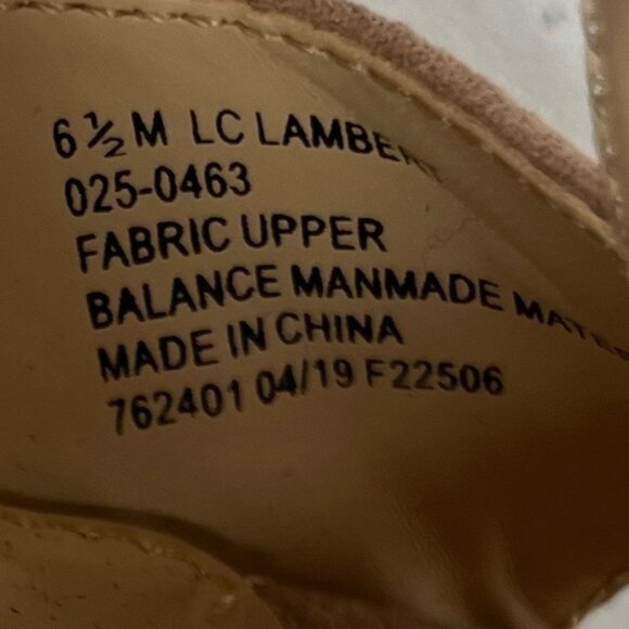 Liz Claiborne Lambert Sandals Womens Size 6.5 Tan Block Heel Suede - Picture 10 of 10